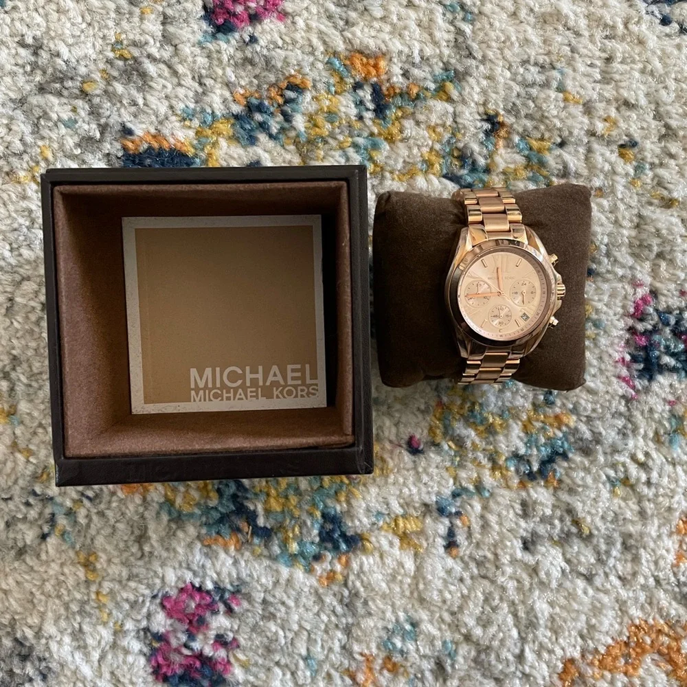 Michael Kors Rose Gold Stainless Steel Chronograph Watch